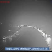 Queuing traffic on the M1 at Barnsley on February 15, 2024 after an accident Picture: motorwaycameras.co.uk