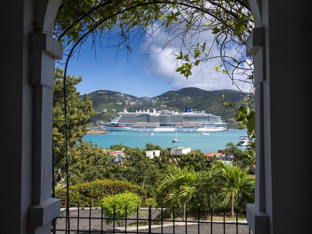 P&O Cruises' Arvia docked at Tortola in the British Virgin Islands