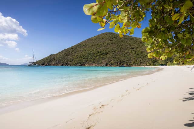 White Bay Beach on Guana Island is one of Tortola's many unspoilt and beautifully alluring spots