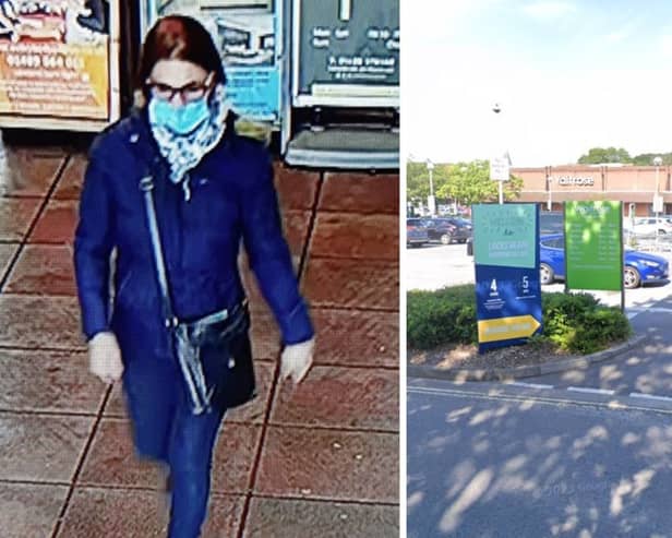 A man in his 90s was robbed near Waitrose in Locks Heath. Police are searching for this woman. Picture: Hampshire and Isle of Wight Constabulary/Google Street View.