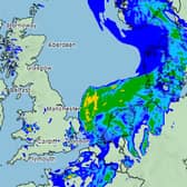 The Met Office's rainfall chart for Sunday lunchtime, showing that the rain that soaked the south yesterday evening and overnight has headed off Picture: Met Office