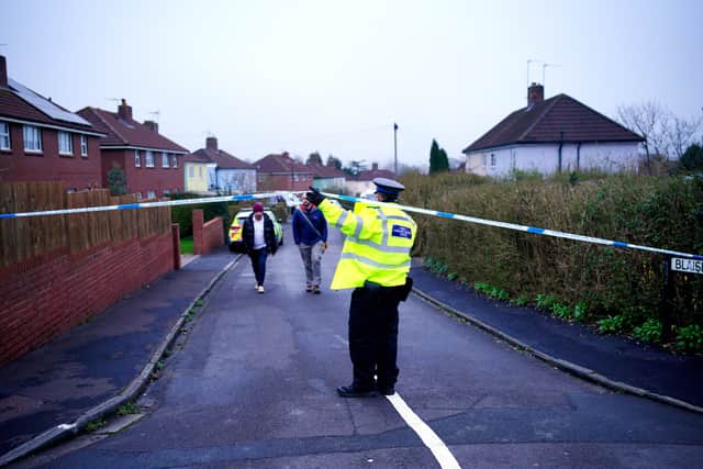 Police at the scene in Blaise Walk, in Sea Mills, Bristol, where a woman has been arrested on suspicion of murder after three children were found dead at a property. Picture: Ben Birchall/PA Wire