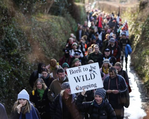 Right to Roam protesters at a previous Dartmoor protest (Photo: ADRIAN DENNIS/AFP via Getty Images)
