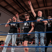 Former "Coronation Street" star Bruce Jones made his wrestling debut last weekend - forming the new UKWres stable, "Les Battersby World Order" (Credit: Tony Knox)