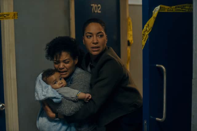 Lenker finds Ash's abused wife and son at the flat where he was hiding out