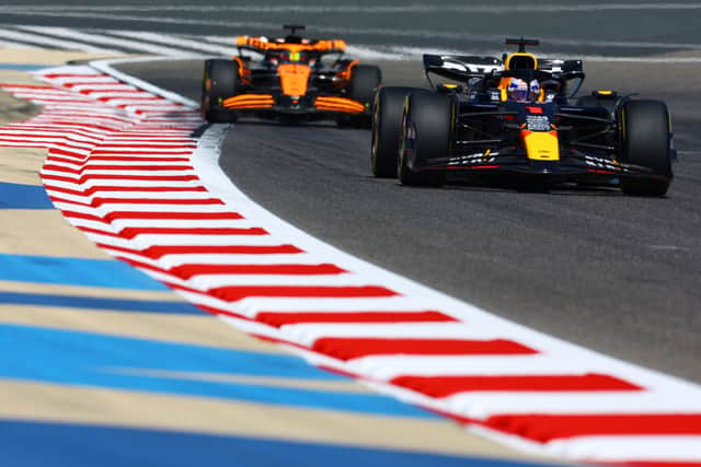 Max Verstappen heads up the testing rack in Bahrain