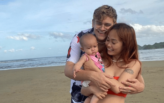 Mary and Brandan Denuccio, who met on reality TV show "90 Day Fiance: The Other Way", with their baby daughter Mimi. They have been accused of lying about a colon cancer diagnosis to scam their fans. Photo by Instagram/@brandan.denuccio18.