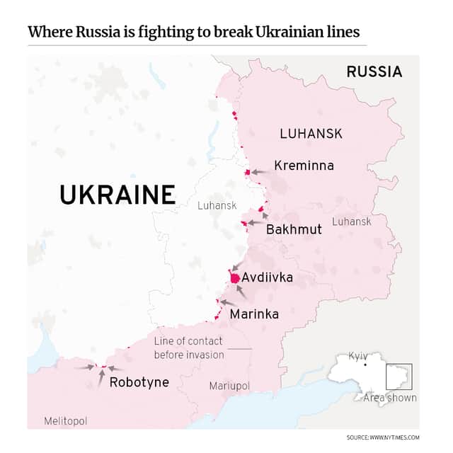 There are five key points in Ukraine-Russia front. Credit: Mark Hall