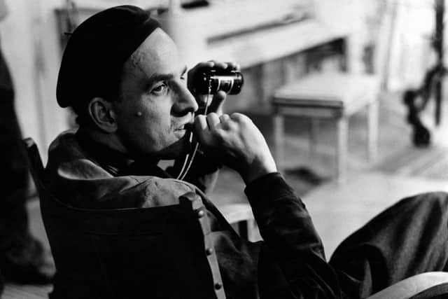 Picture taken in the 1960s in Sweden shows legendary Swedish filmmaker and theater director Ingmar Bergman shooting a movie.  (BONNIERS HYLEN/AFP via Getty Images)