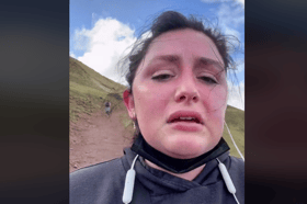 Devrie Brynn, from Los Angeles, United States, travelled to Edinburgh, Scotland, to climb Arthur's Seat for her 30th birthday and documented her hike in a now viral TikTok video. Photo by TikTok/Devrie Brynn.