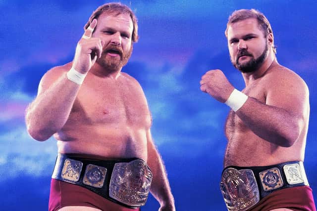 Ole Anderson (left) with his kayfabe brother Arn Anderson (right) had several tag team title reigns during the territory days of pro wrestling (Credit: WWE)