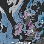 Snow is set to hit the UK heading into March. (Credit: WXCharts)