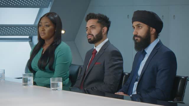 Onyeka Nweze (left) became the sixth contestant to be fired from series 18 of BBC's The Apprentice. Picture: BBC.