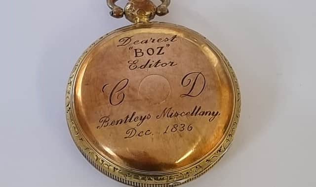 The 1836 engraved pocket watch that belonged to Charles Dickens.