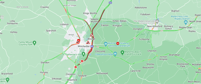 The M3 has reopened after being partially closed westbound between junction 11 and junction 12 following collision. 