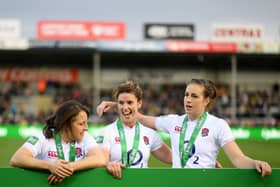Katy Daley-McLean (L) and Emily Scarratt on their excitement ahead of TNT's coverage of the Allianz PWR