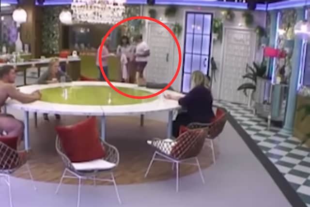 The moment where Ryan Thomas pretended to box around Roxanne Pallett in Celebrity Big Brother 2018 - she later falsely claimed he had punched her