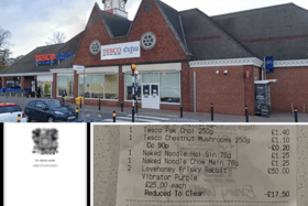 A Tesco shopper said she was wrongly charged more than £30 for sex toys after falling victim to a fake voucher