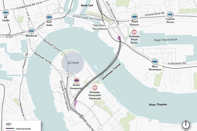 A map of the proposed Silvertown Tunnel. (Photo: Transport for London)