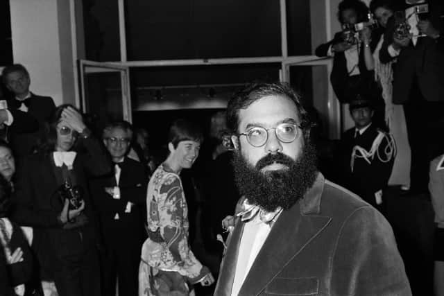 US film director Francis Ford Coppola is pictured, on May 23, 1974 after the screening of his film "The Conversation" during the 27th Cannes International Film Festival. The Conversation premiered at the 1974 Cannes Film Festival, where it won the Palme d'Or. (Photo by Raph GATTI / AFP)