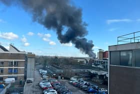 A large fire has broken out close to Southampton's St Mary's Stadium, just a few hours before their match against Preston is due to kick-off. (Emily S/@esmith495/PA Wire)