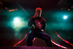 Kid Cudi performs onstage during the FanDuel Super Bowl party powered by Spotify on February 09, 2024 in Las Vegas, Nevada. (Photo by David Becker/Getty Images for Spotify)
