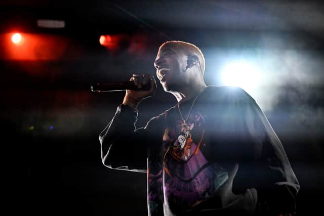 Kid Cudi performs onstage during the FanDuel Super Bowl party powered by Spotify on February 09, 2024 in Las Vegas, Nevada. (Photo by David Becker/Getty Images for Spotify)