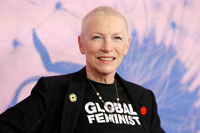 WEST HOLLYWOOD, CALIFORNIA - MARCH 06: Annie Lennox attends the 2024 Green Carpet Fashion Awards at 1 Hotel West Hollywood on March 06, 2024 in West Hollywood, California. (Photo by Frazer Harrison/Getty Images)