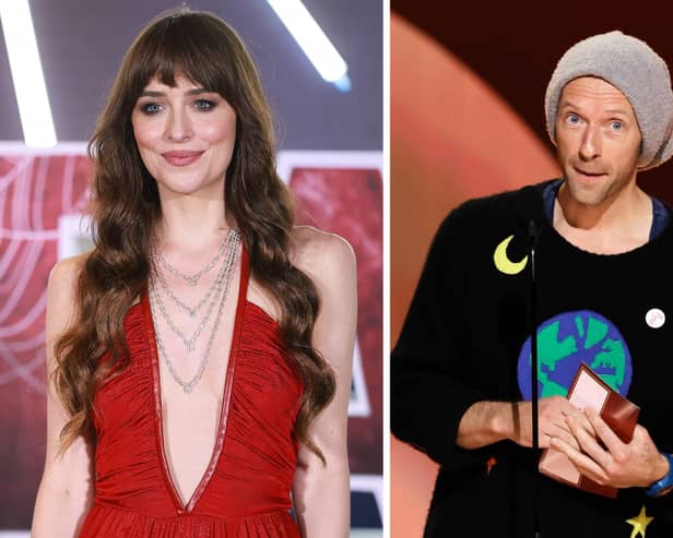 Dakota Johnson and Chris Martin are ‘engaged’ and have ex-wife Gwyneth Paltrow's full blessing (Getty) 