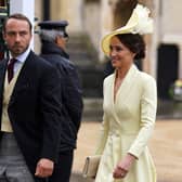 James Middleton has shared he has written a book about how his dog Ella saved his life and introduced him to his wife. Here he is with sister Pippa at the coronation of King Charles and Queen Camilla