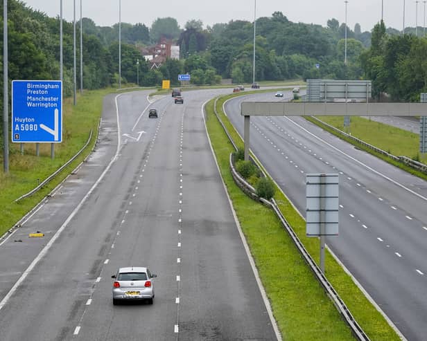 The M62 motorway in Liverpool.  Nearly one in three drivers admits to middle lane hogging on motorways, a survey suggests - and National Highways has launched a campaign against the habit Picture: Peter Byrne/PA Wire