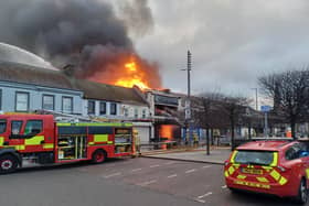 Fire and rescue teams have responded to an large fire in Newtownards in County Down, Northern Ireland. (Credit: NIFRS/X)