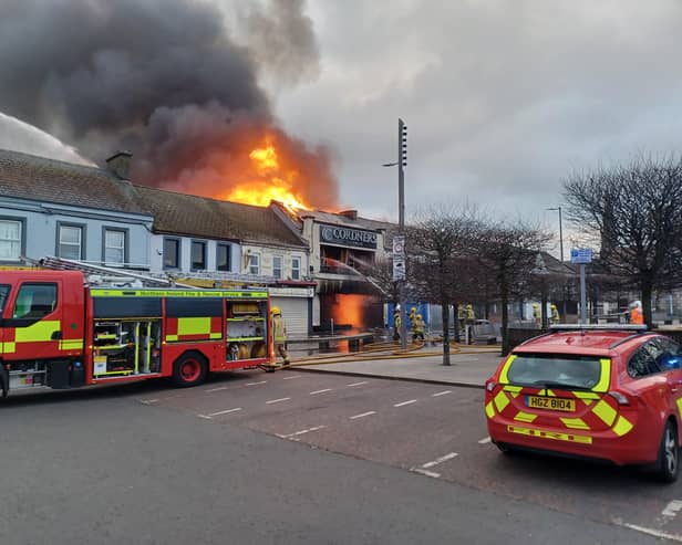Fire and rescue teams have responded to an large fire in Newtownards in County Down, Northern Ireland. (Credit: NIFRS/X)
