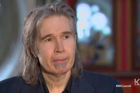 Del Amitri lead singer Justin Currie being interviewed on the BBC 1 current affairs programme, Sunday With Laura Kuenssberg. Picture: BBC One/PA Wire