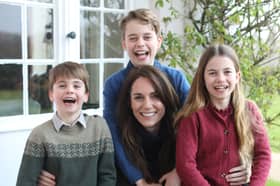 The Princess of Wales Kate Middleton with her children, Prince Louis, Prince George and Princess Charlotte, taken by Prince William and released on social media to mark Mother's Day 2024. Picture: Prince of Wales/Kensington Palace/PA Wire.
