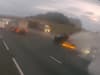 A14 crash: Video shows car flipped and on fire after being hit by drink-driver
