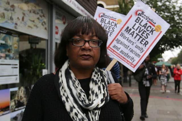 Then Labour Shadow Home Secretary Diane Abbott at a vigil and protest in 2017 for Rashan Charles, whose death after being restrained by police led to anger in the community. An inquest later concluded that the death was "accidental", after Mr Charles' airways were blocked when he swallowed a package containing caffeine and paracetamol.