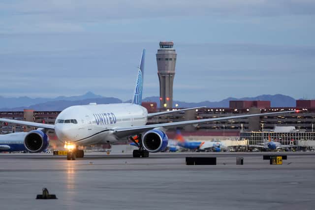 A Boeing 777 United Airlines flight was spotted taking off with a "hydraulic leak" and was forced to emergency land - the fifth Boeing incident in a week. (Photo: Getty Images)
