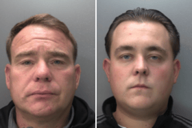 Father and son duo Alfred And Alfie Chambers have been sentenced to four an a half years each behind bars after a "cowardly" attack on a man they had never met. (Credit: Surrey Police)