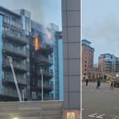 The fire broke out at a block of flats in Breadalbane Street, Edinburgh  shortly after 4am today. Photo: Dom Rogic