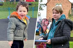 Six-year-old Leo Painter, who died in a car crash in Worcester, and his grieving mum Gemma Painter Picture: SWNS