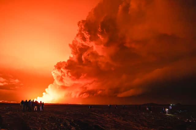 A volcano in Iceland has erupted for the fourth time in three months forcing residents to evacuate. (Photo: AFP via Getty Images)