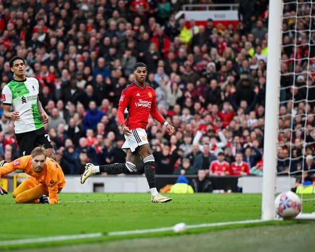 Marcus Rashford scores for Manchester United in FA Cup quarter-final clash vs Liverpool