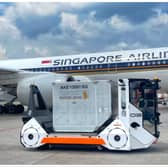 British Airways will use self-driving robot baggage carriers at Gatwick Airport this year - called 'Auto-DollyTug'. (Photo: Aurrigo)