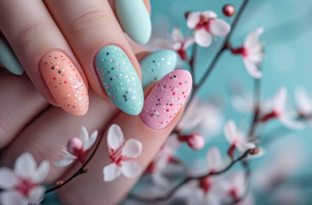 Mini eggs nail trend for Easter 2024. Image by Adobe Photos.