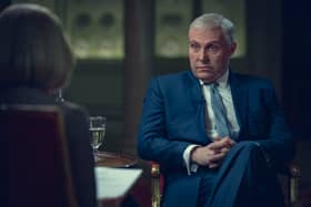 Rufus Sewell as Prince Andrew in the new Nextflix drama Scoop, which depicts the interview between the Duke of York and journalist Emily Maitlis. Picture: Peter Mountain/Netflix/PA Wire.