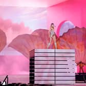 US singer-songwriter Taylor Swift performs during her Eras Tour at Sofi stadium in Inglewood, California