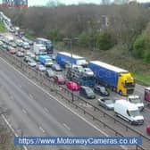 Drivers are facing congestion on the M5 after a "police incident" closed the busy motorway in both directions. (Credit: Motorwaycameras.co.uk)