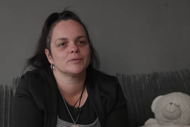 Rebecca Archer talking about daughter Renae Archer. The mother of a girl who died of complications from having measles as a baby has urged parents to get their children vaccinated. (Picture: NHS Greater Manchester / SWNS)