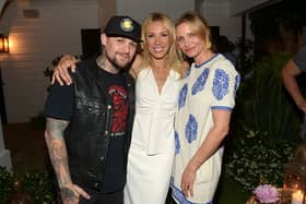Hollywood actress Cameron Diaz and husband Benji Madden have secretly welcomed their second child together. Musician Benji Madden, author Vicky Vlachonis, and actress Cameron Diaz celebrate the launch of The Body Doesn't Lie by Vicky Vlachonis on May 15, 2014 in Los Angeles, California